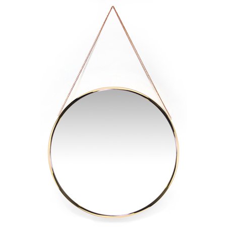 INFINITY INSTRUMENTS Franc Mirror - 22" Round Gold Frame and Metal Chain 15462GD
